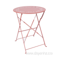 60cm Metal Round Folding Table with Leaf Pattern